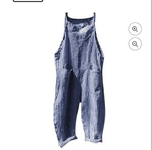(D24-41) Striped cotton jumpsuit dungarees 14w CHOICE